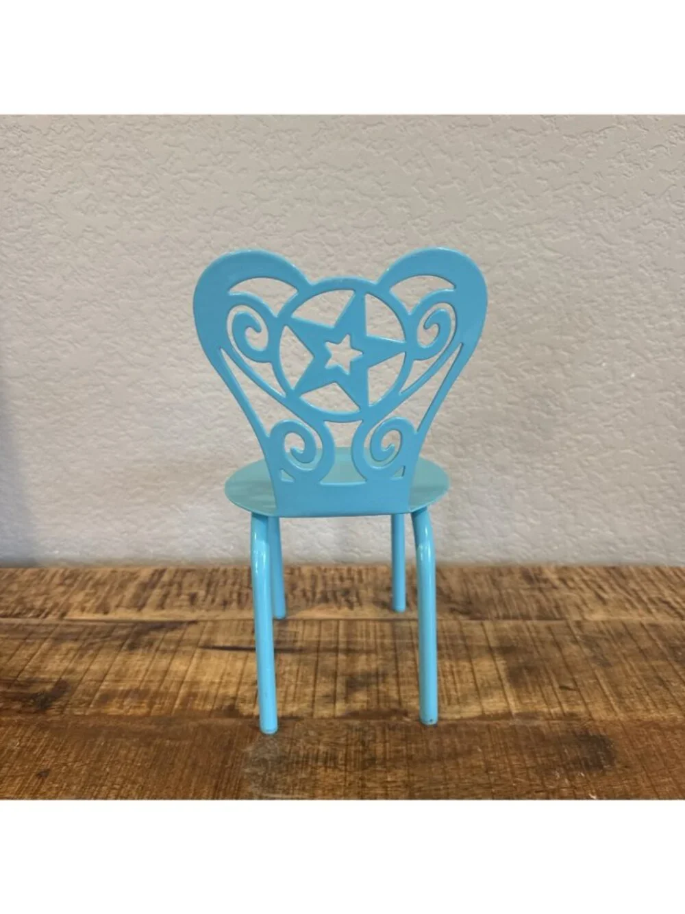 American Girl Doll Gourmet Kitchen Metal Chair Blue Color Metal Retired Star